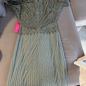 Elegant Gray Beaded Dress